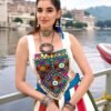 Elegant Multicolor Navratri Lehenga Choli for Women with Traditional Mirror Work & Flared Design